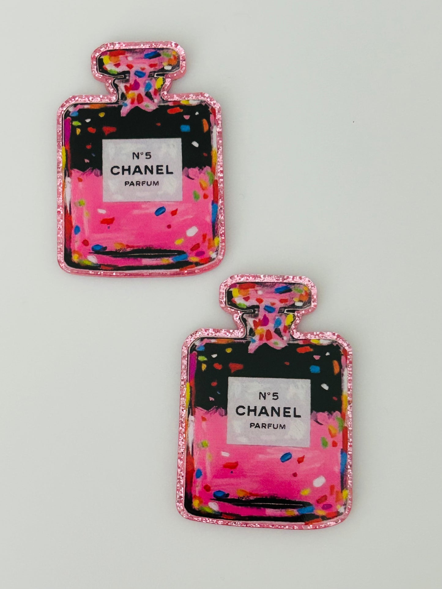 Black & Pink Perfume Bottle Acrylic