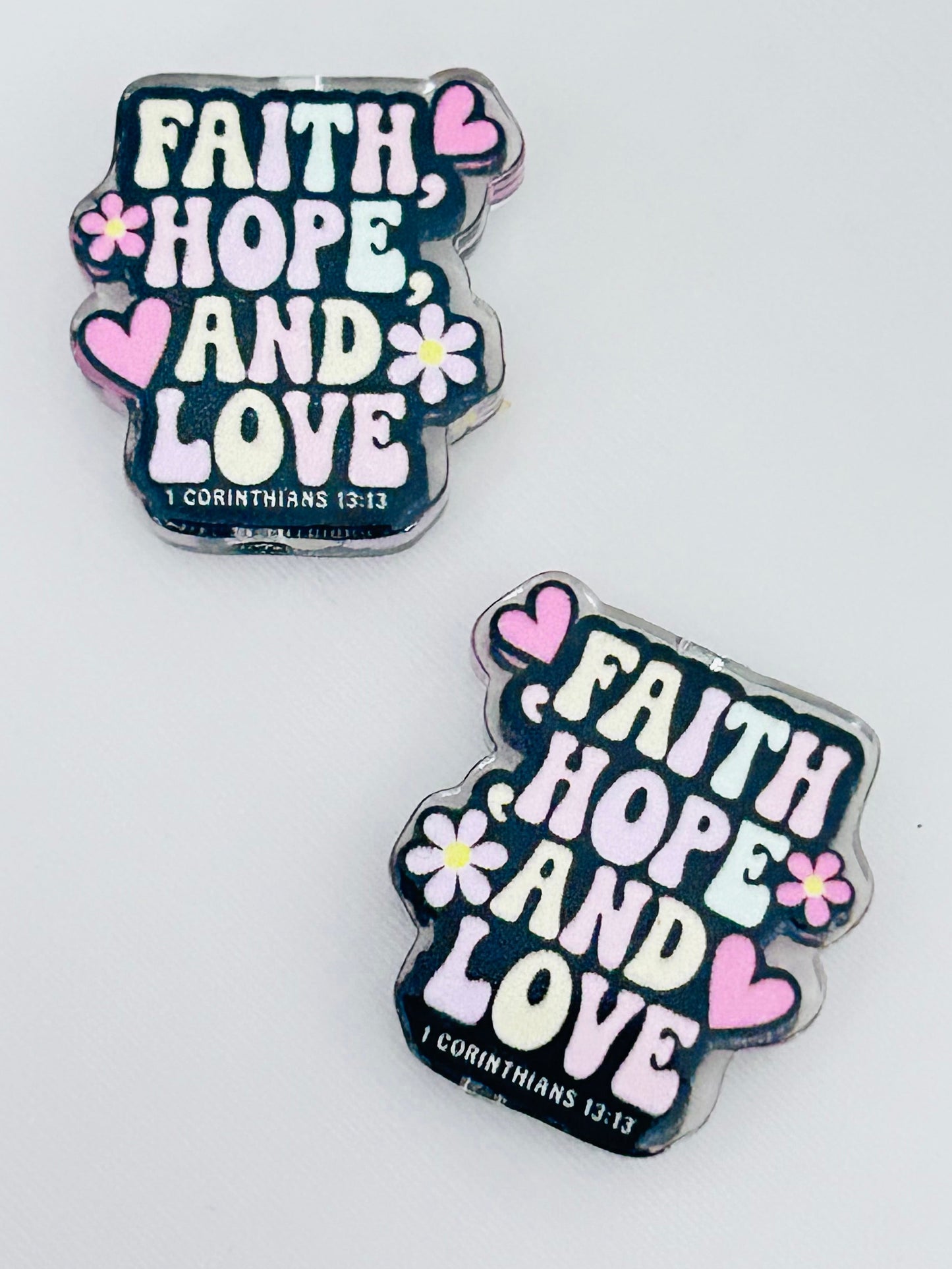 Faith Hope & Love Acrylic Focal/Bead (5ct)