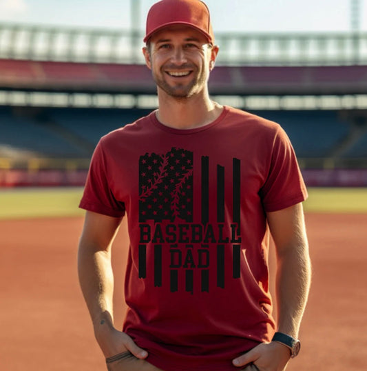 Baseball Dad Flag T-Shirt