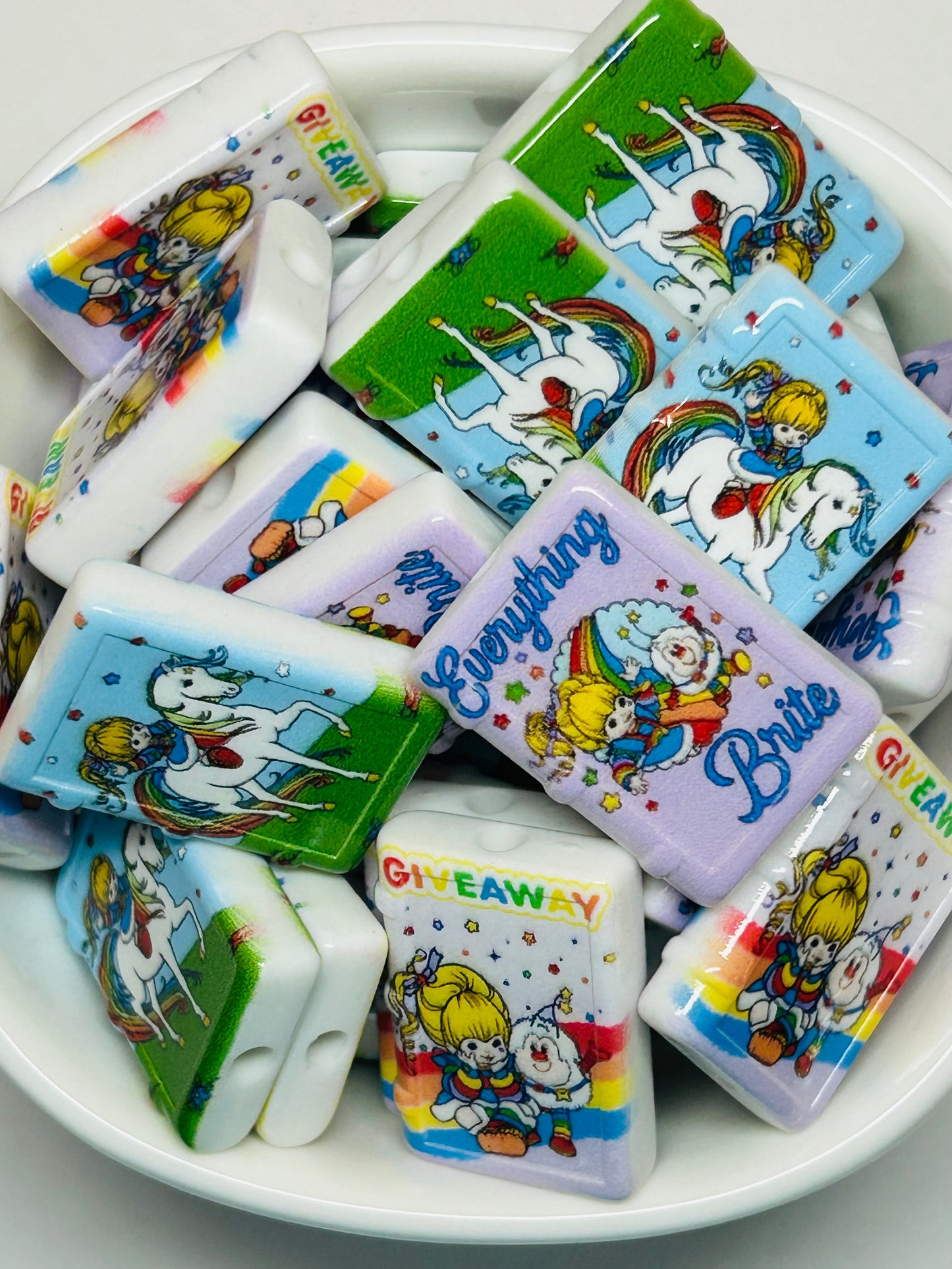 Rainbow Bright Acrylic Book Bead Mix (12ct)