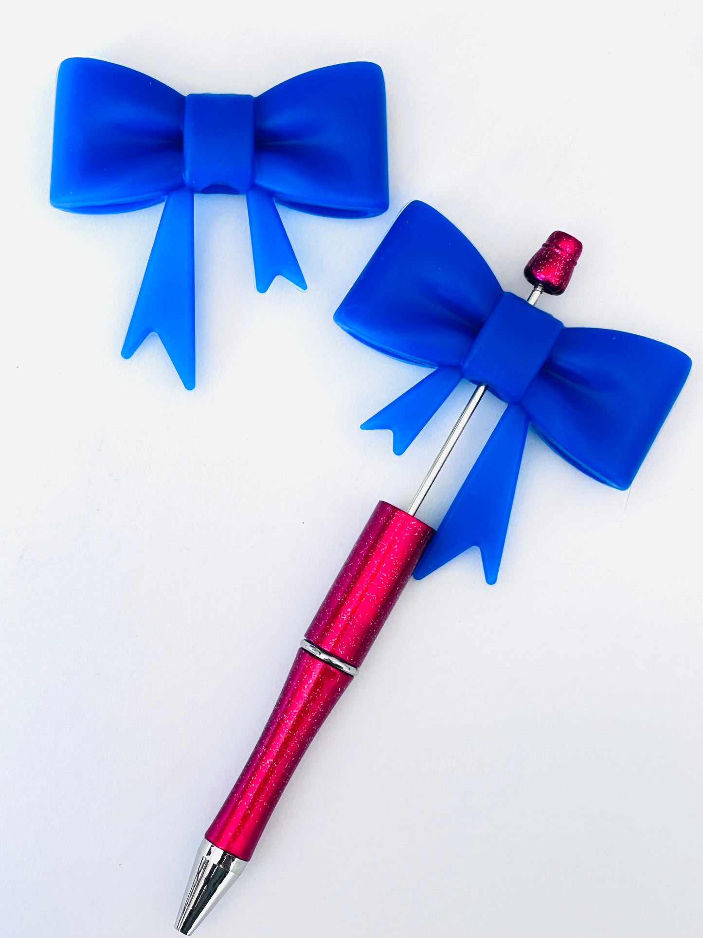 Large Navy Blue Silicone Bow Toppers