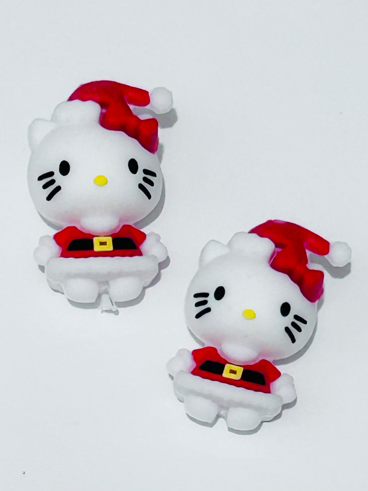 3D Christmas Kitty Silicone Focal (2ct)