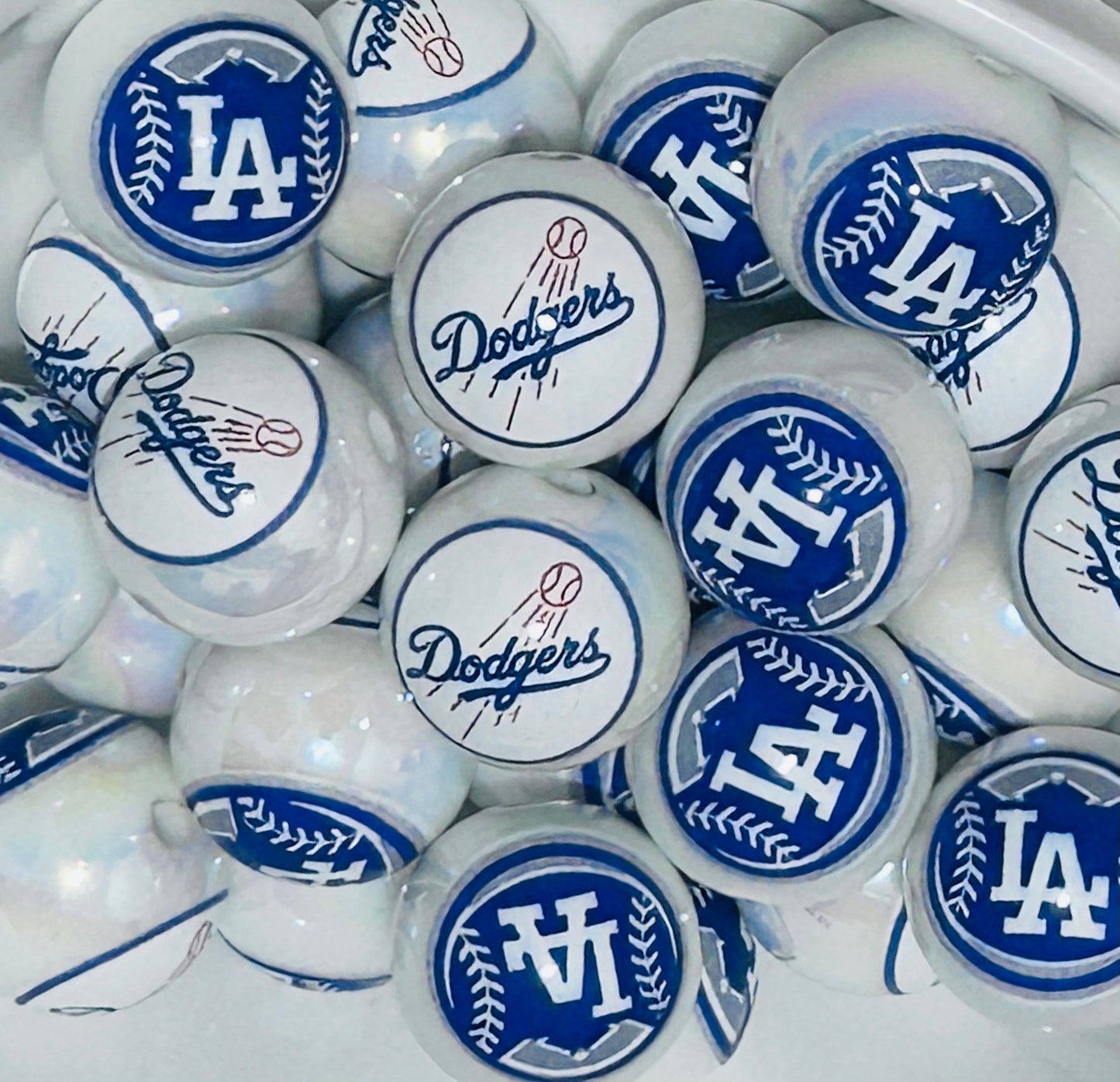 LA Dodgers 16mm Beads (12ct)