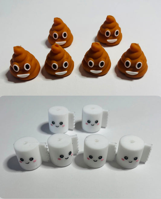 3D Poop Emoji & Toilet Paper Focal