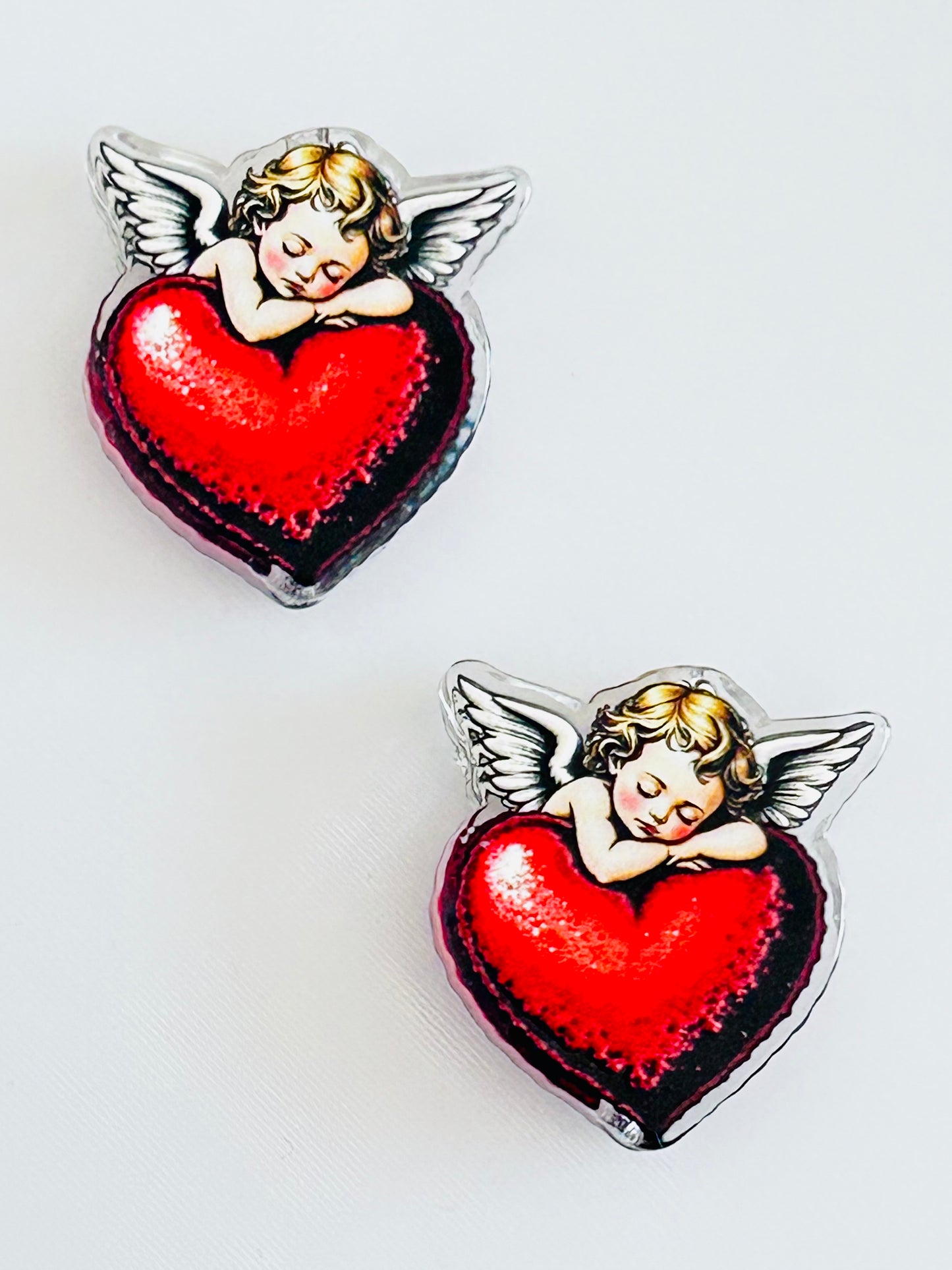 Angel Heart Acrylic Focal/Bead (5ct)