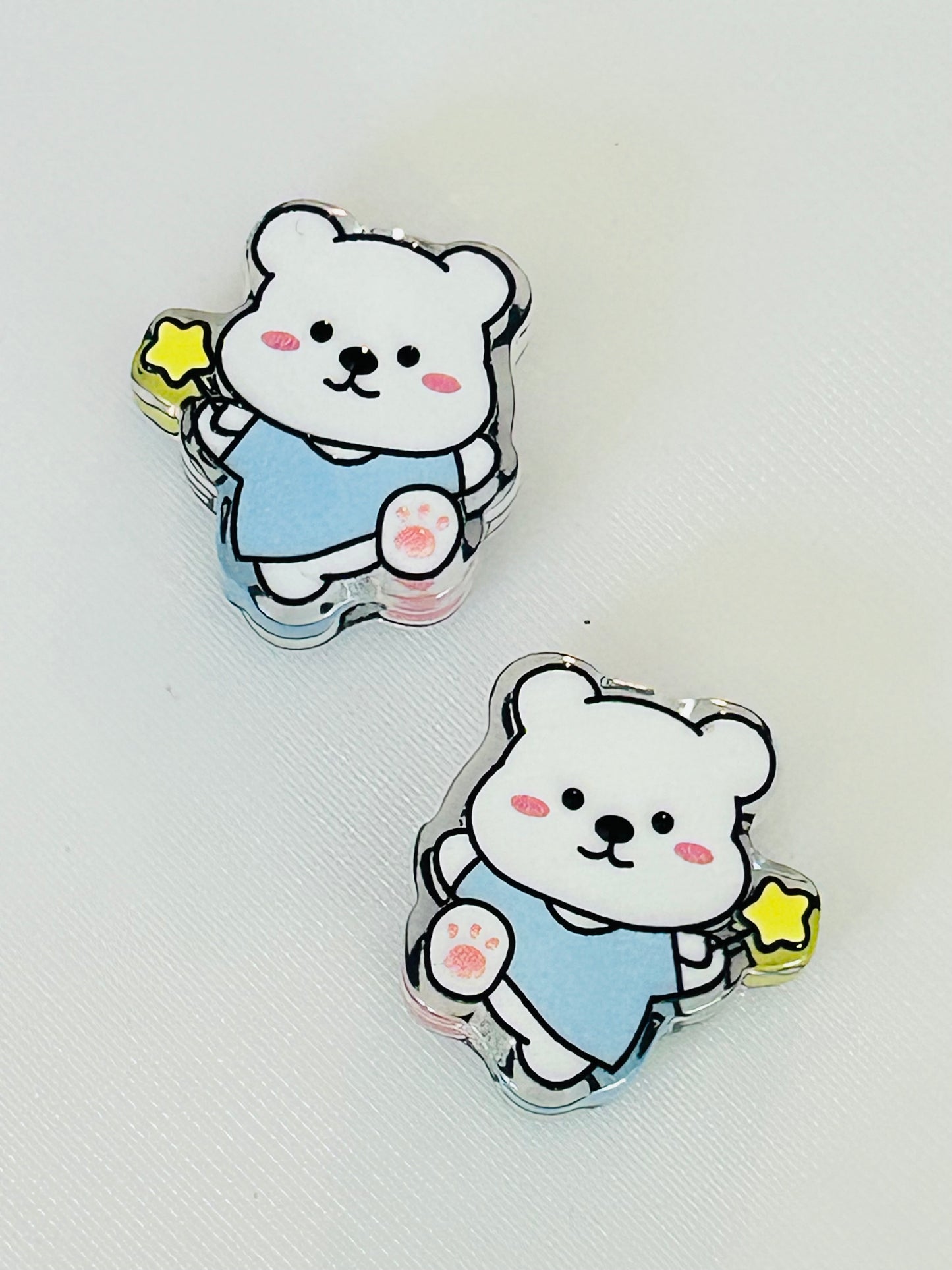 Star Bear Acrylic Focal/Bead (5ct)
