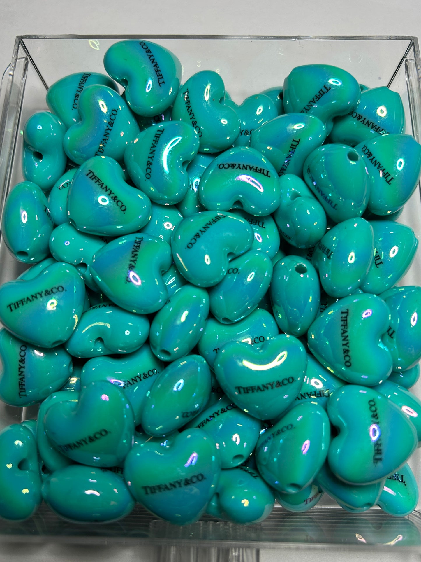 Tiffany & Co Heart Acrylic Beads (12ct)
