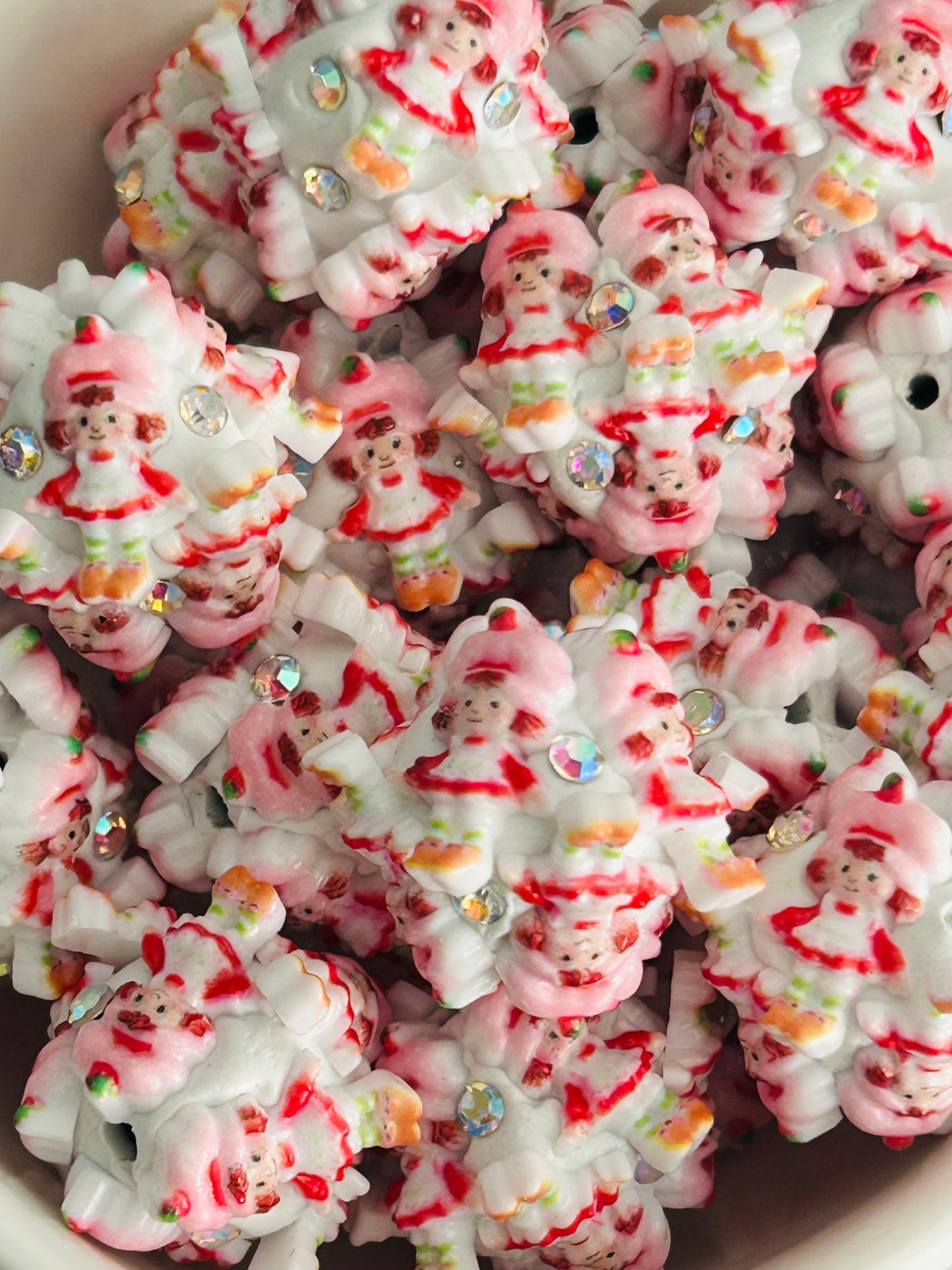 Strawberry Shortcake Hand Painted Beads (4ct)