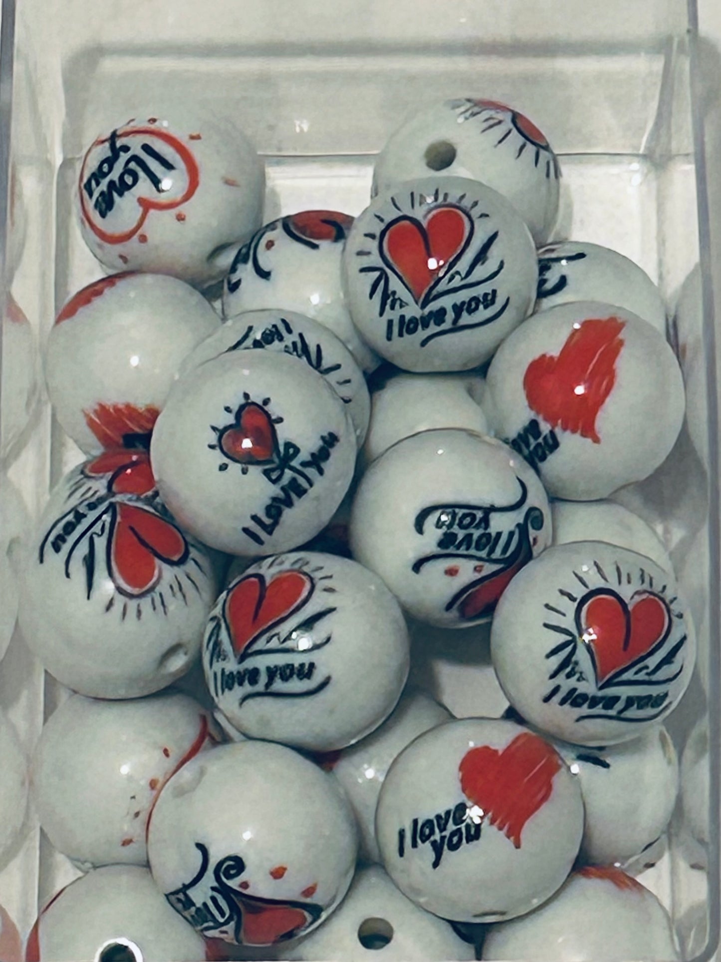 I Love You Acrylic Beads (12ct)