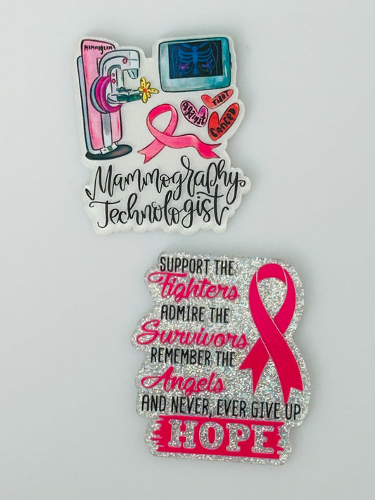 Pink Ribbon Acrylic Set (2ct)