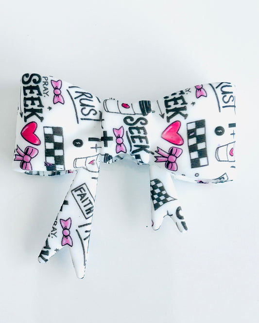 Large Faith Silicone Bow Toppers