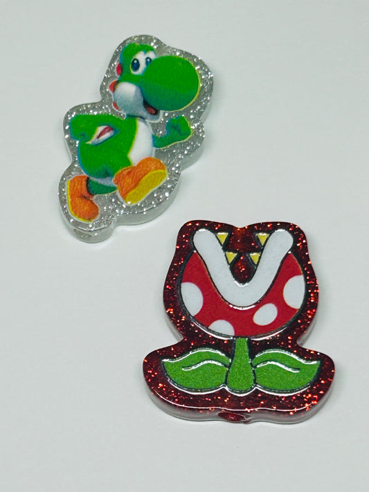 Yoshi & Plant Acrylic Focal/Bead (4ct)
