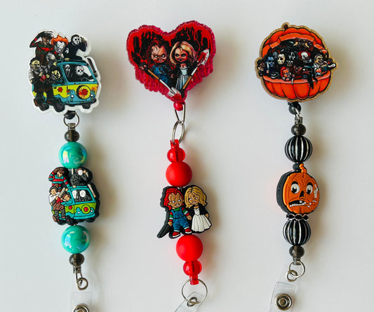 Halloween Themed Beaded Badge Reels