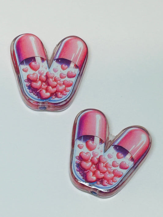 Pill Acrylic Focal/Bead (2ct)