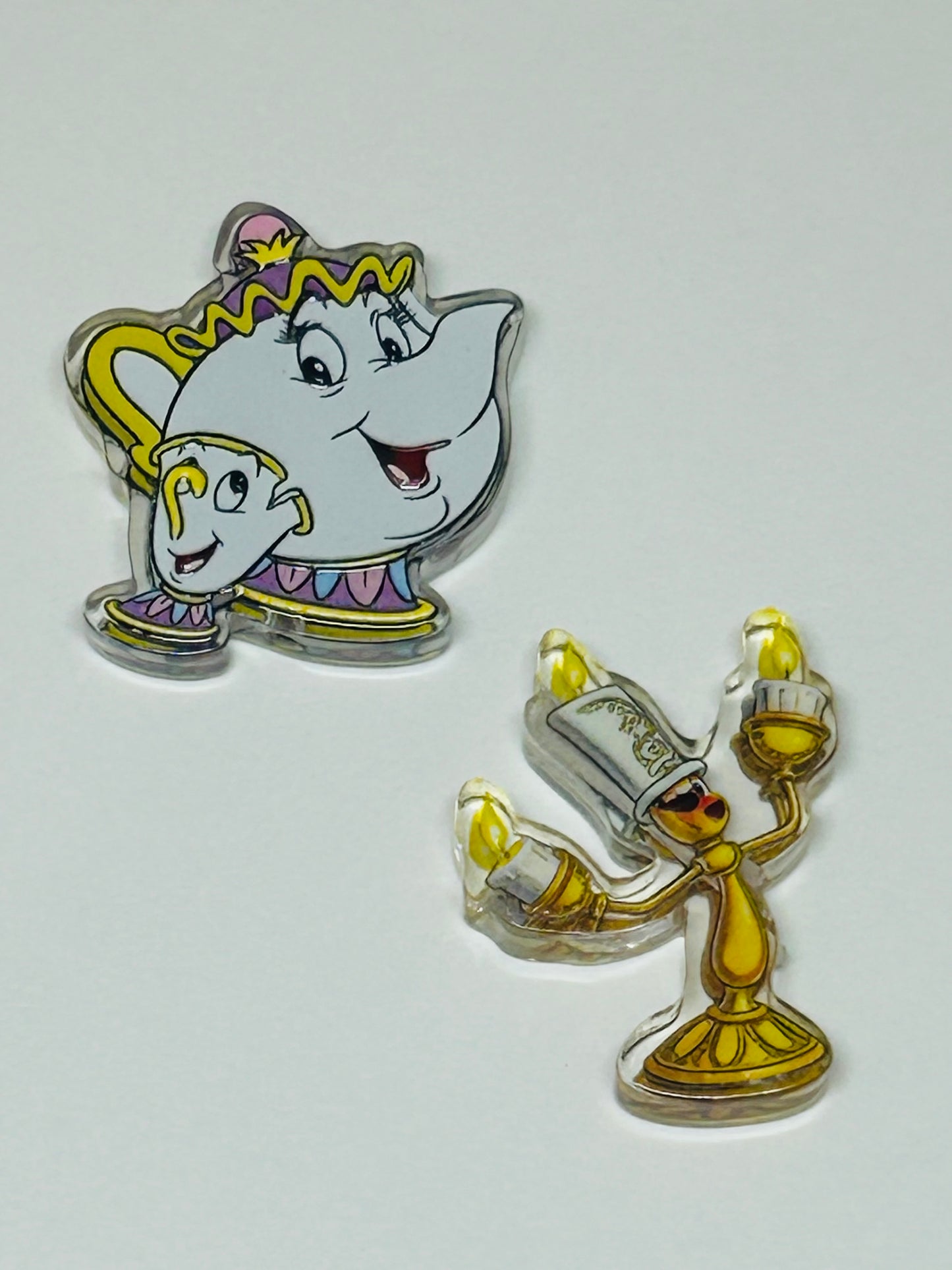Tea Pot & Candle Stick Acrylic Focal/Bead (4ct)