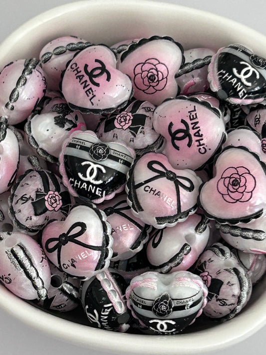 Bougie Heart Acrylic Bead Mix (12ct)