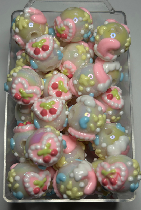 Hand Painted Beads (10ct)