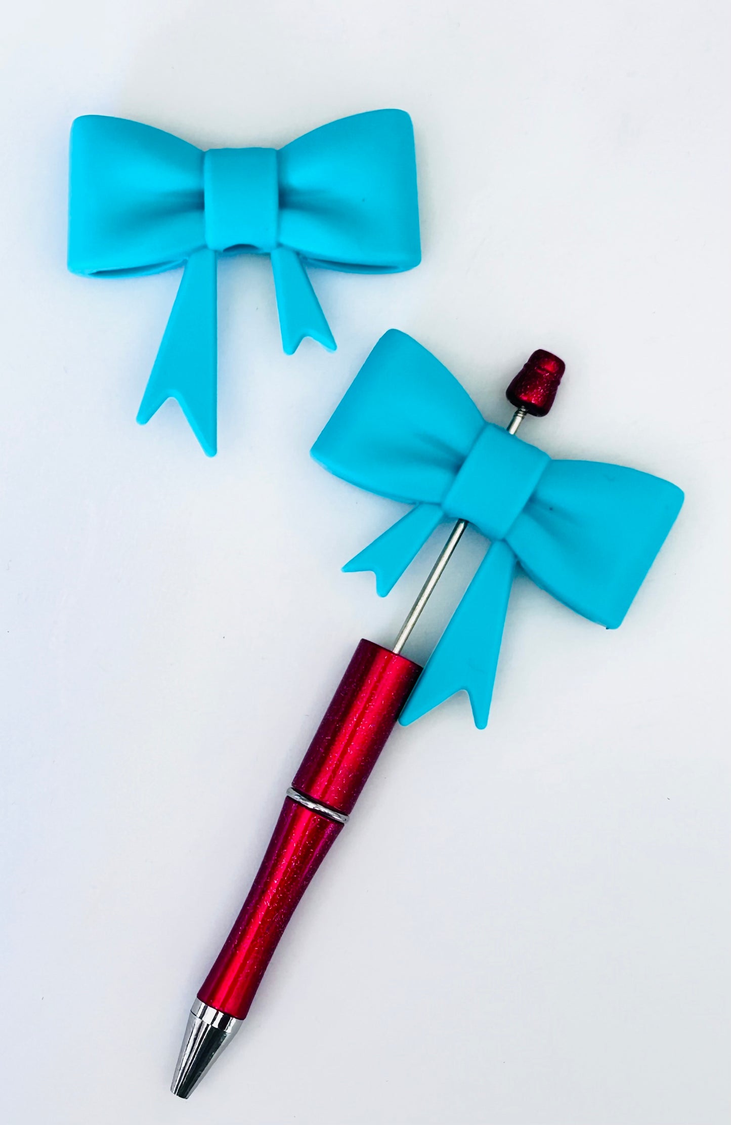 Large Teal Silicone Bow Toppers