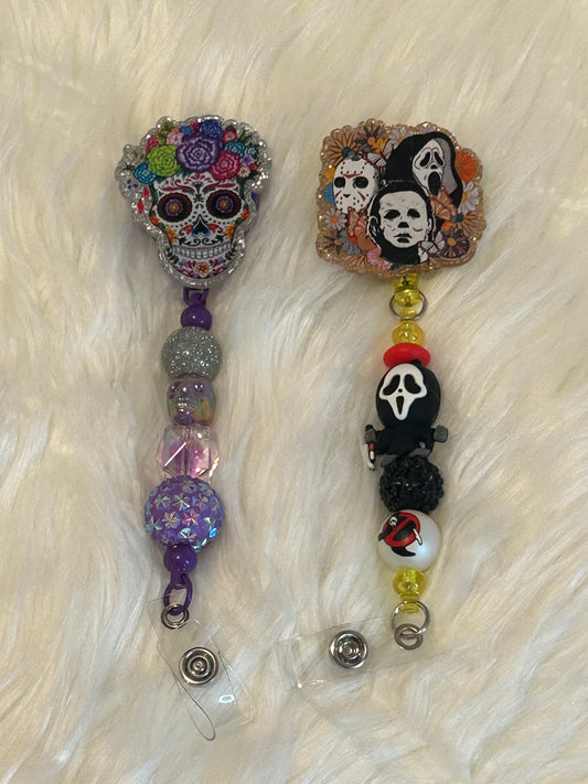 Halloween Themed Beaded Badge Reels