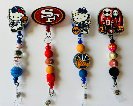 Sports Beaded Badge Reels