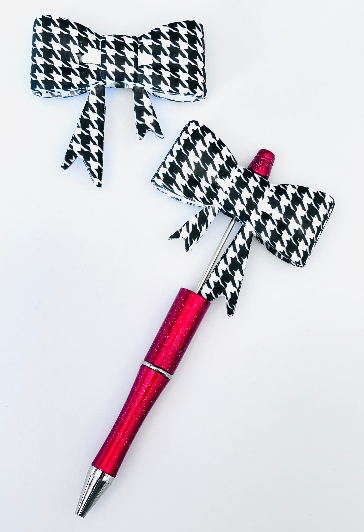 Large Black & White Silicone Bow Toppers