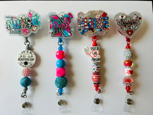 Nurse & Medical Profession Beaded Badge Reels