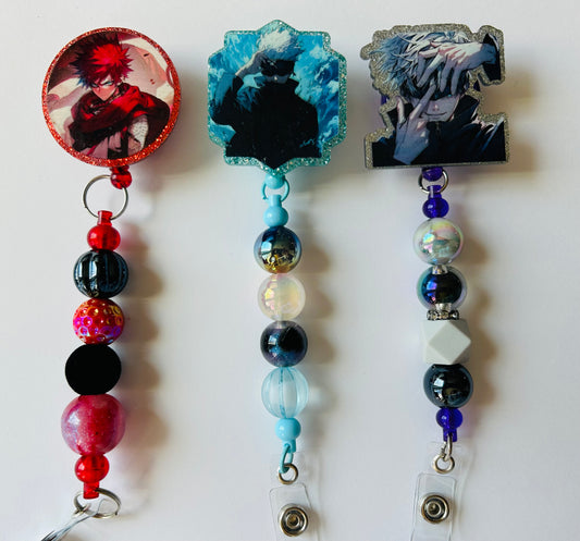 Anime Beaded Badge Reels