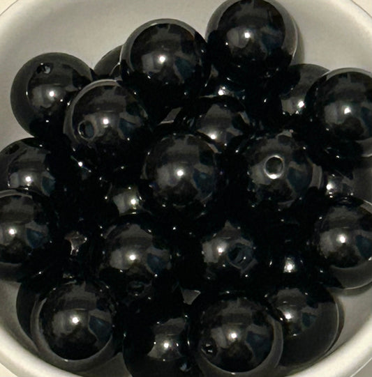 20mm Black Bubblegum Bead (12ct)
