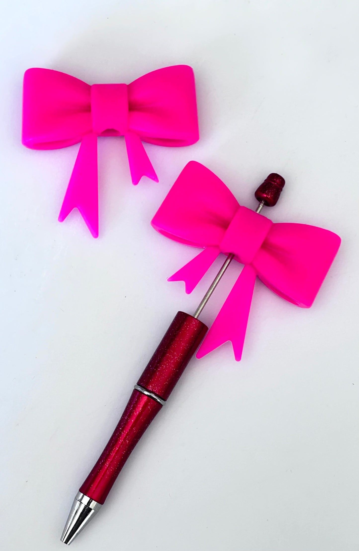 Large Hot Pink Silicone Bow Toppers