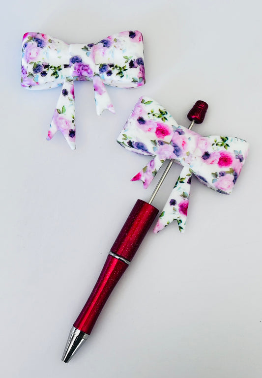 Large Purple Flowers Silicone Bow Toppers