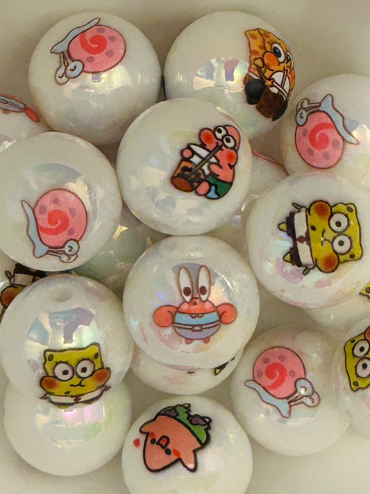 Sponge Boy Acrylic Beads (12ct)