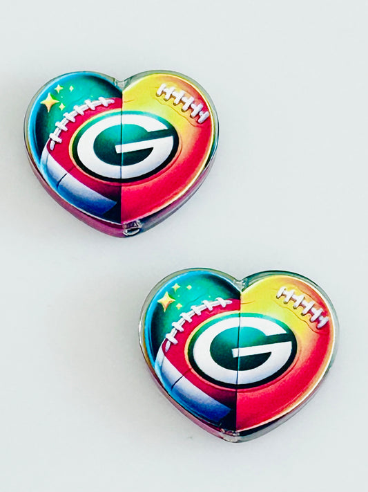 GB Heart Acrylic Focal/Bead (5ct)