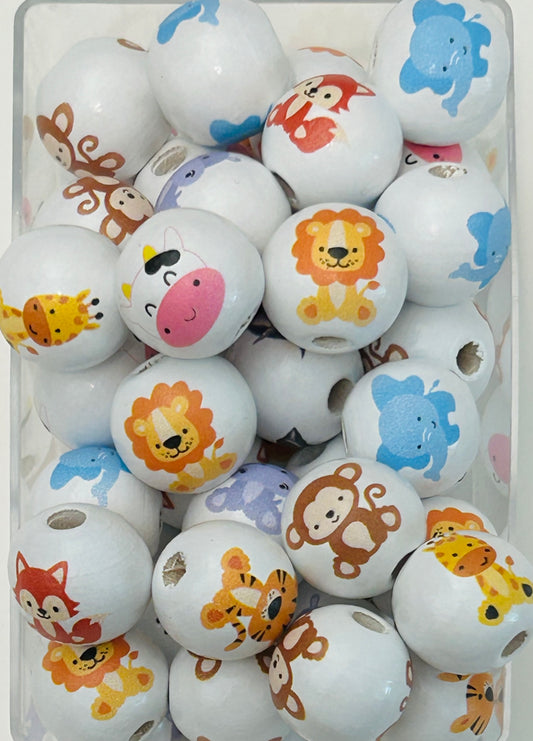 Animal Wood Bead Mix (15ct)