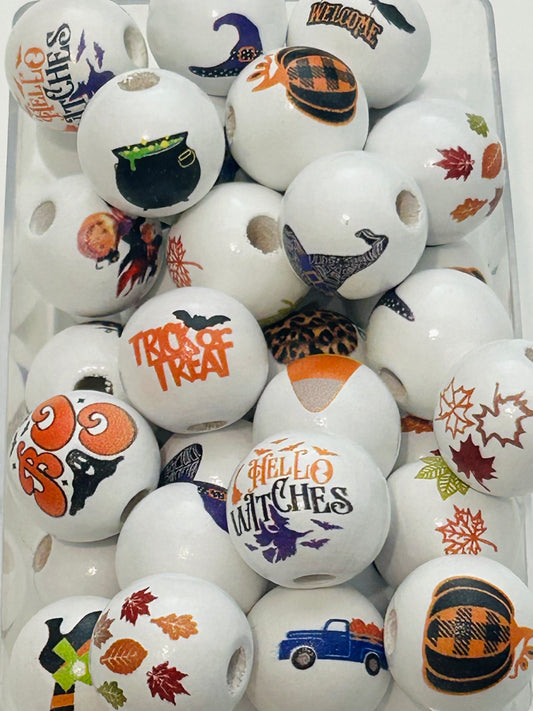 Halloween Wood Bead Mix (15ct)