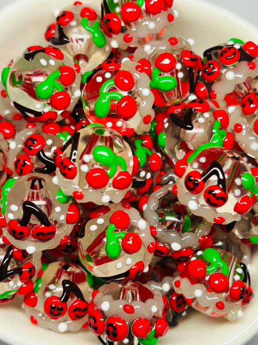 16mm Cherry Hand Painted Bead (12ct)