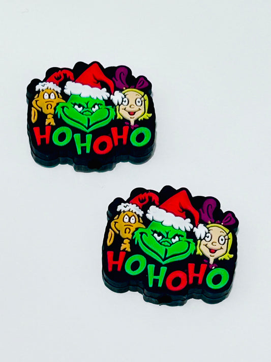 Grinch Ho Ho Ho Silicone Focal (2ct)