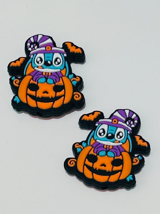 Pumpkin Stitch Silicone Focal (2ct)