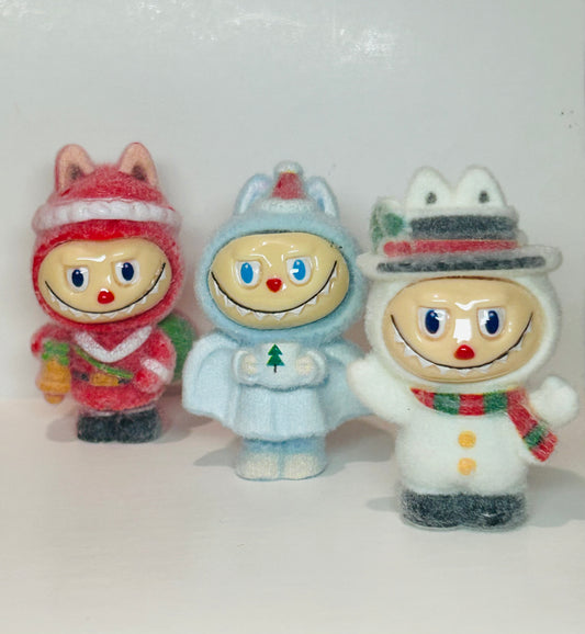3D Fuzzy Christmas Labubu Focal