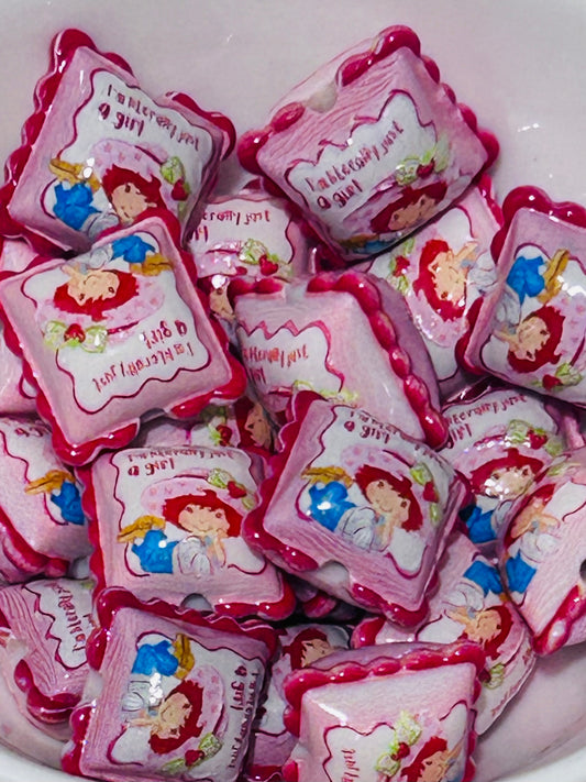 Strawberry Shortcake Pillow Acrylic Focal Set (5ct)