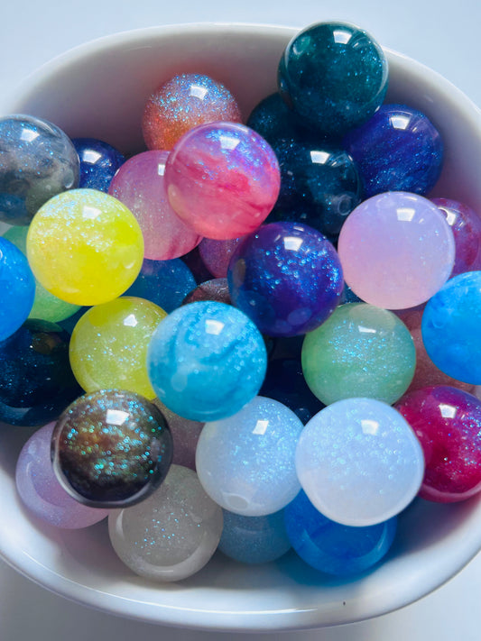 16mm Galaxy Glitter Bead Mix (12ct)