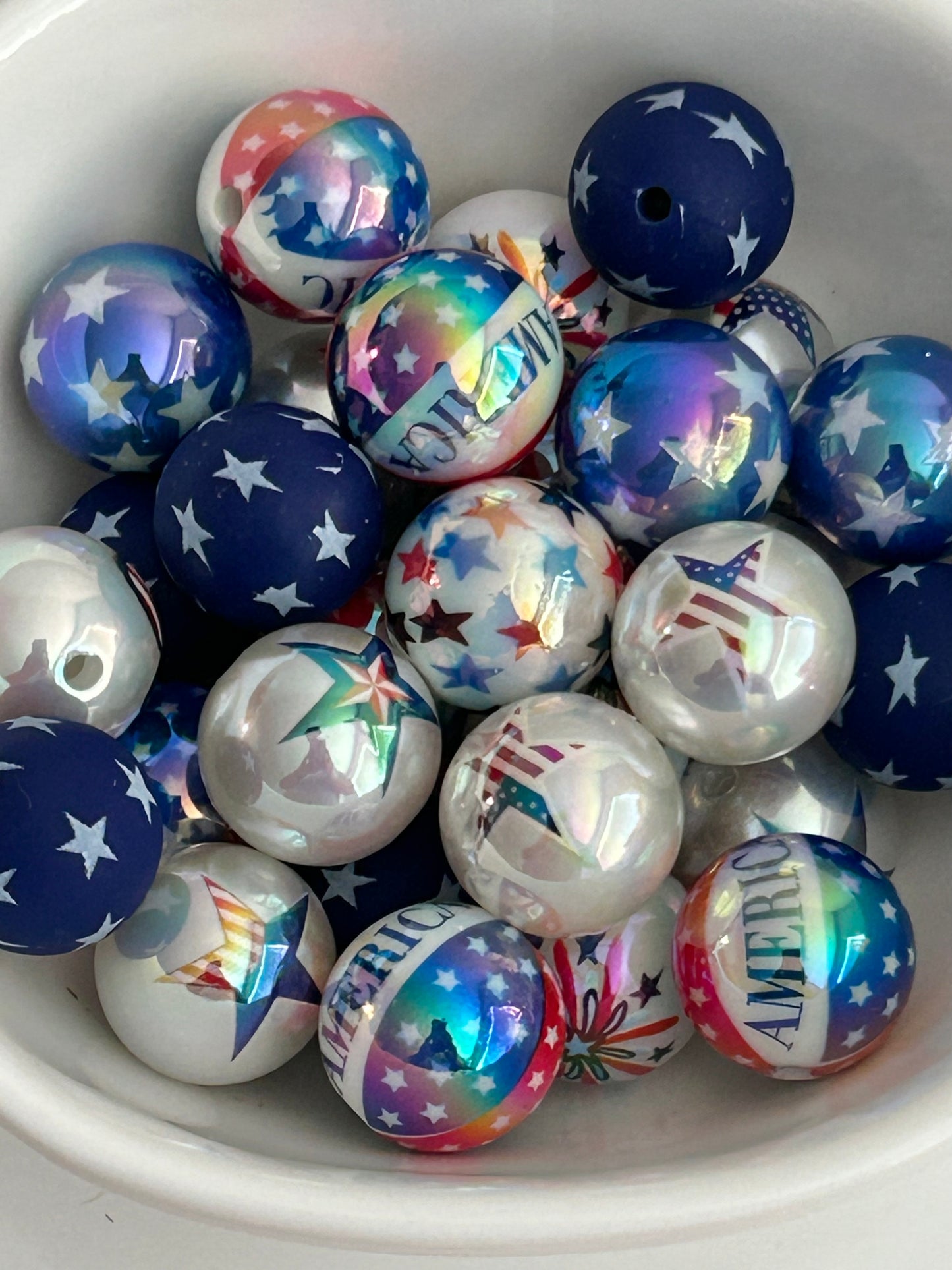 Patriotic Acrylic Bead Mix (12ct)
