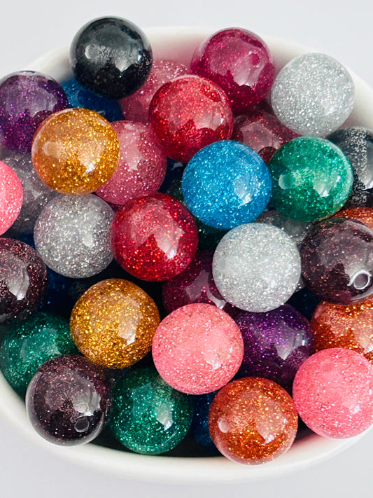Glitter Acrylic Bead Mix (12ct)