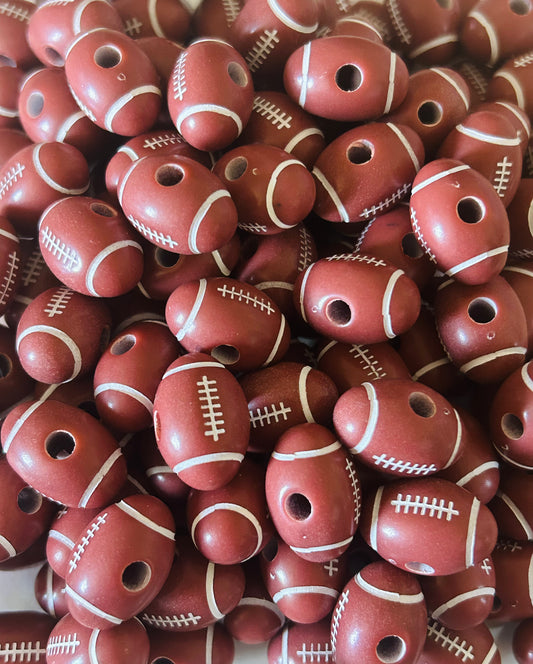 Football Acrylic Beads (20ct)