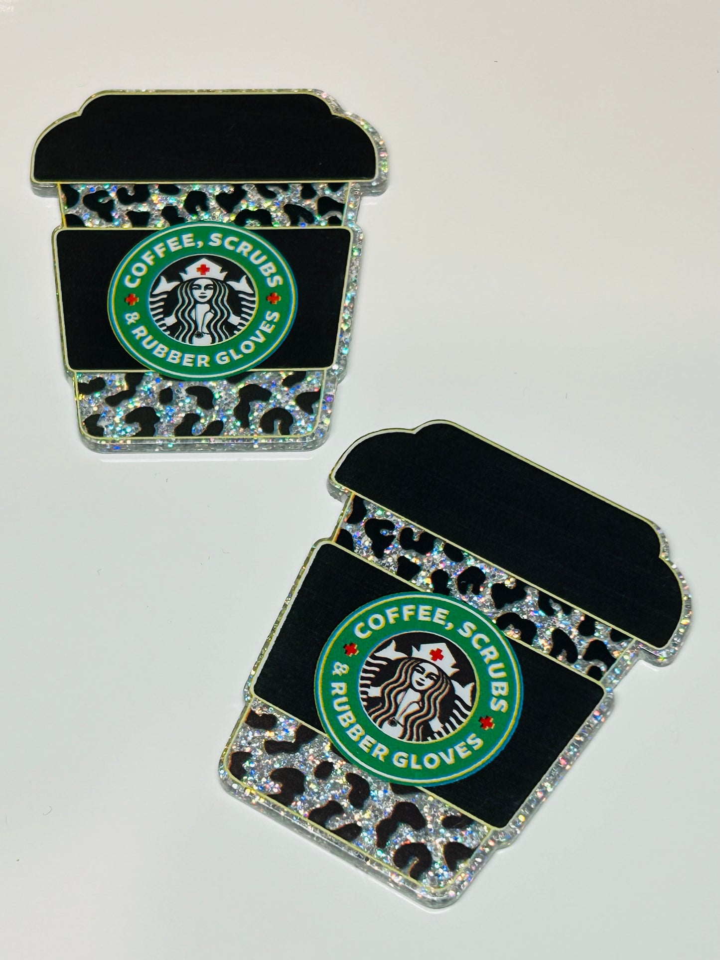 Coffee Scrubs & Rubber Gloves Cup Acrylic