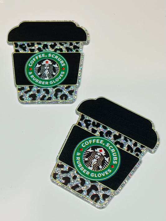 Coffee Scrubs & Rubber Gloves Cup Acrylic