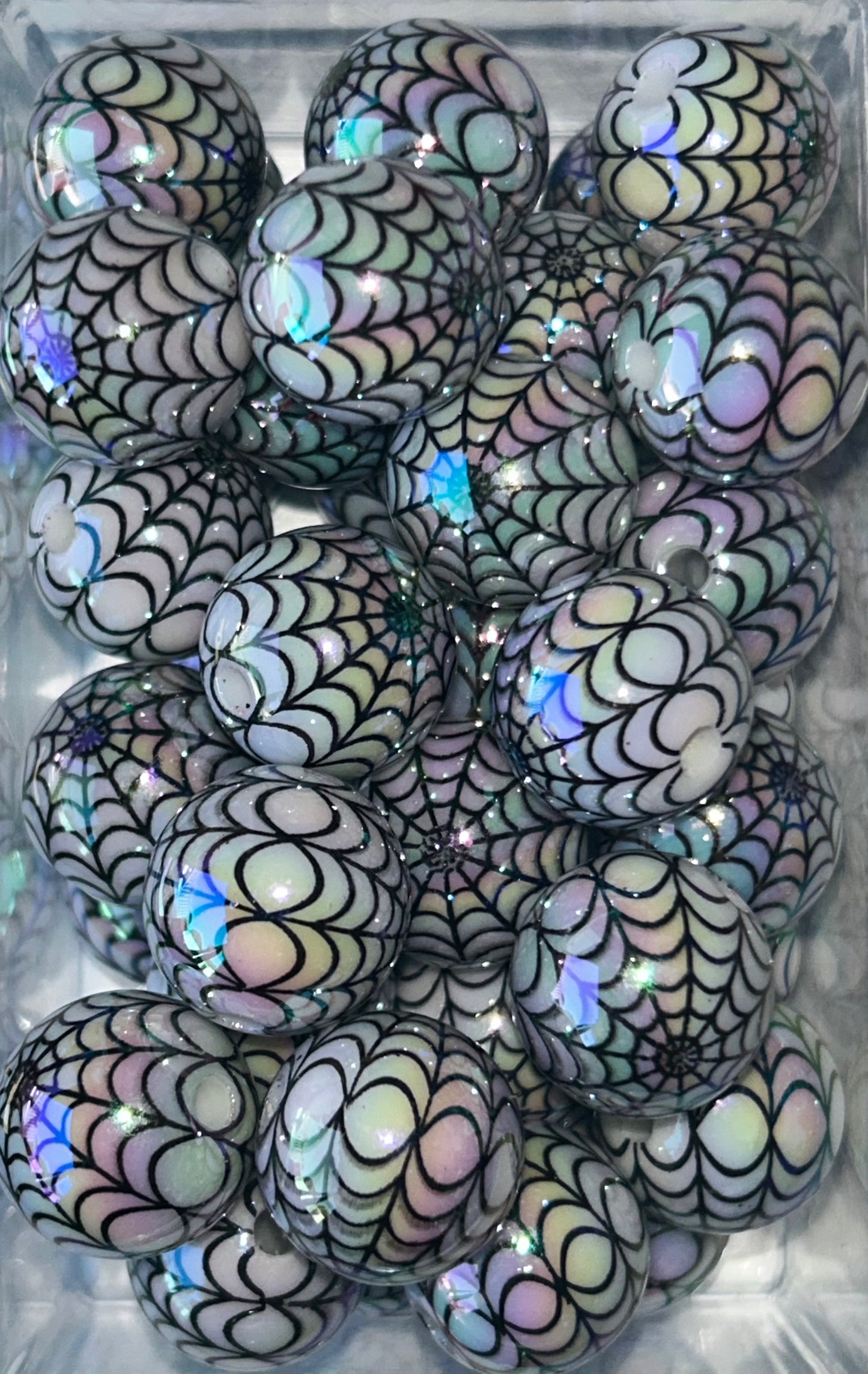 Spider Web Acrylic Beads 16mm (12ct)