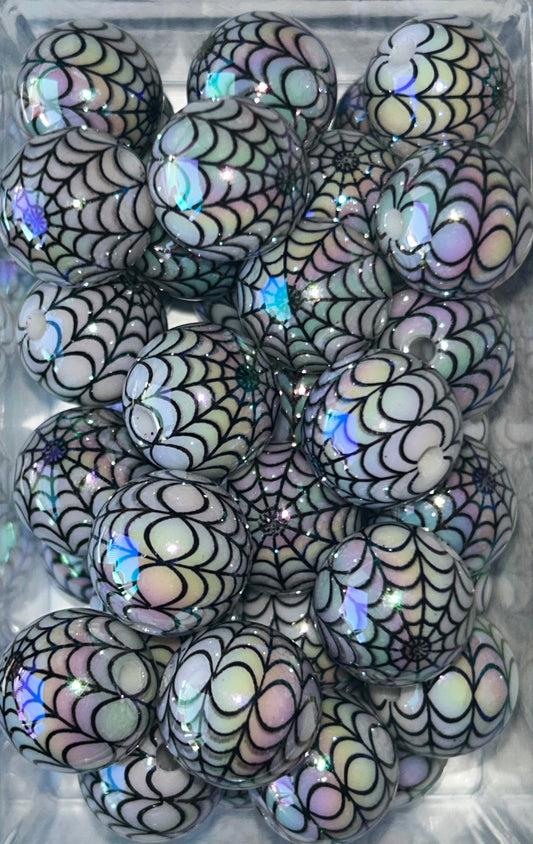 Spider Web Acrylic Beads 16mm (12ct)