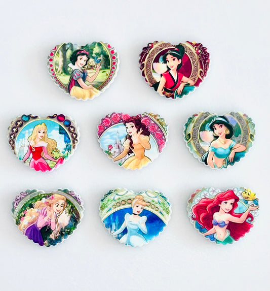 Heart Princesses Acrylic Focal Set (8ct)