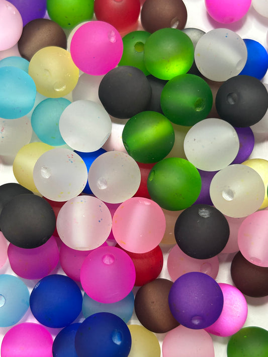 8mm Frosted Cat Eye Bead Mix (25ct)